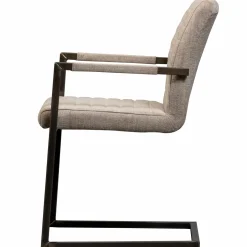 Discount WOOOD Bas eetkamerstoel geweven stof Zand melange