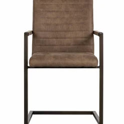 Hot WOOOD Bas eetkamerstoel leerlook Taupe