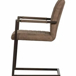 Hot WOOOD Bas eetkamerstoel leerlook Taupe