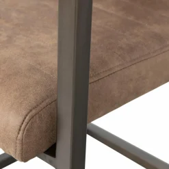 Hot WOOOD Bas eetkamerstoel leerlook Taupe