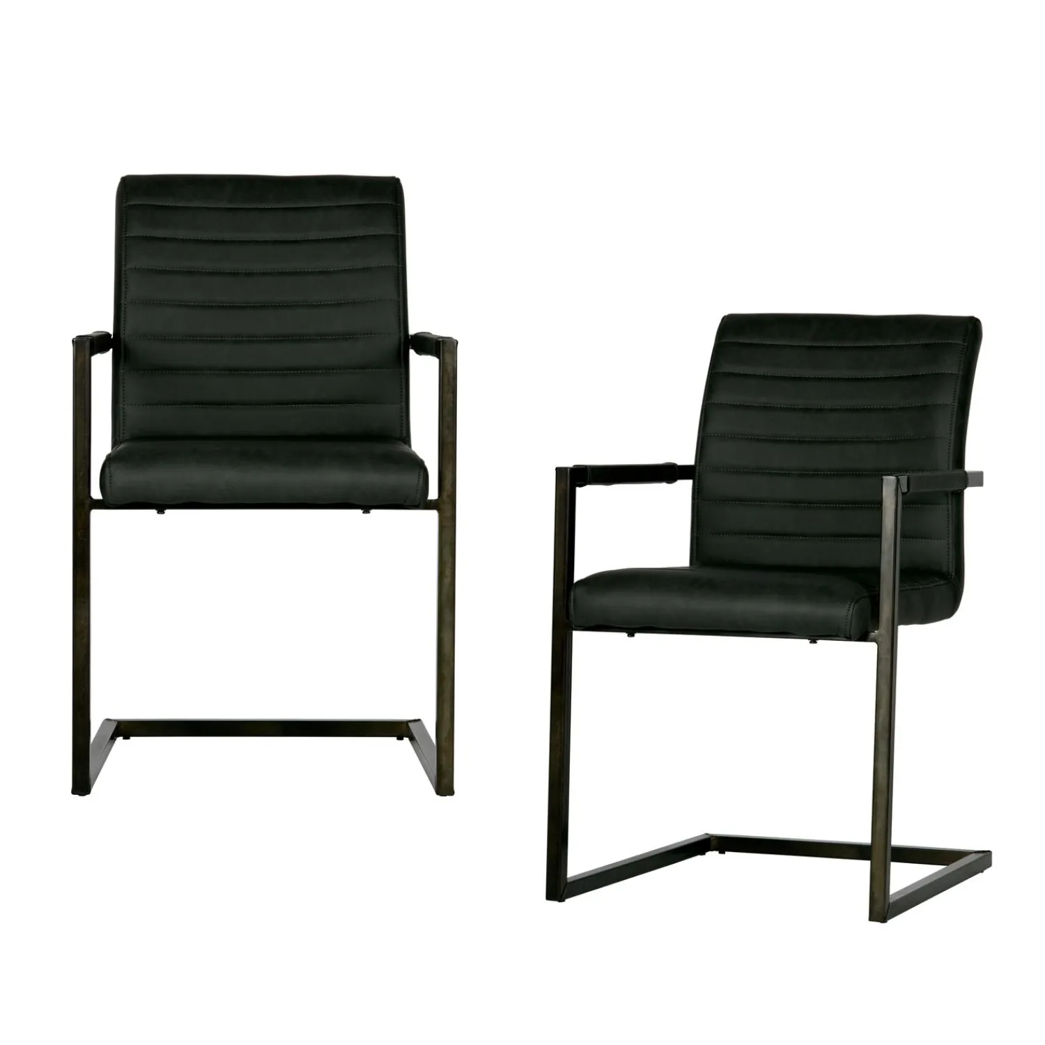 Online WOOOD Bas eetkamerstoel pu Antraciet