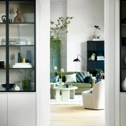 Online WOOOD Basic 4-deurs vitrinekast grenen mist