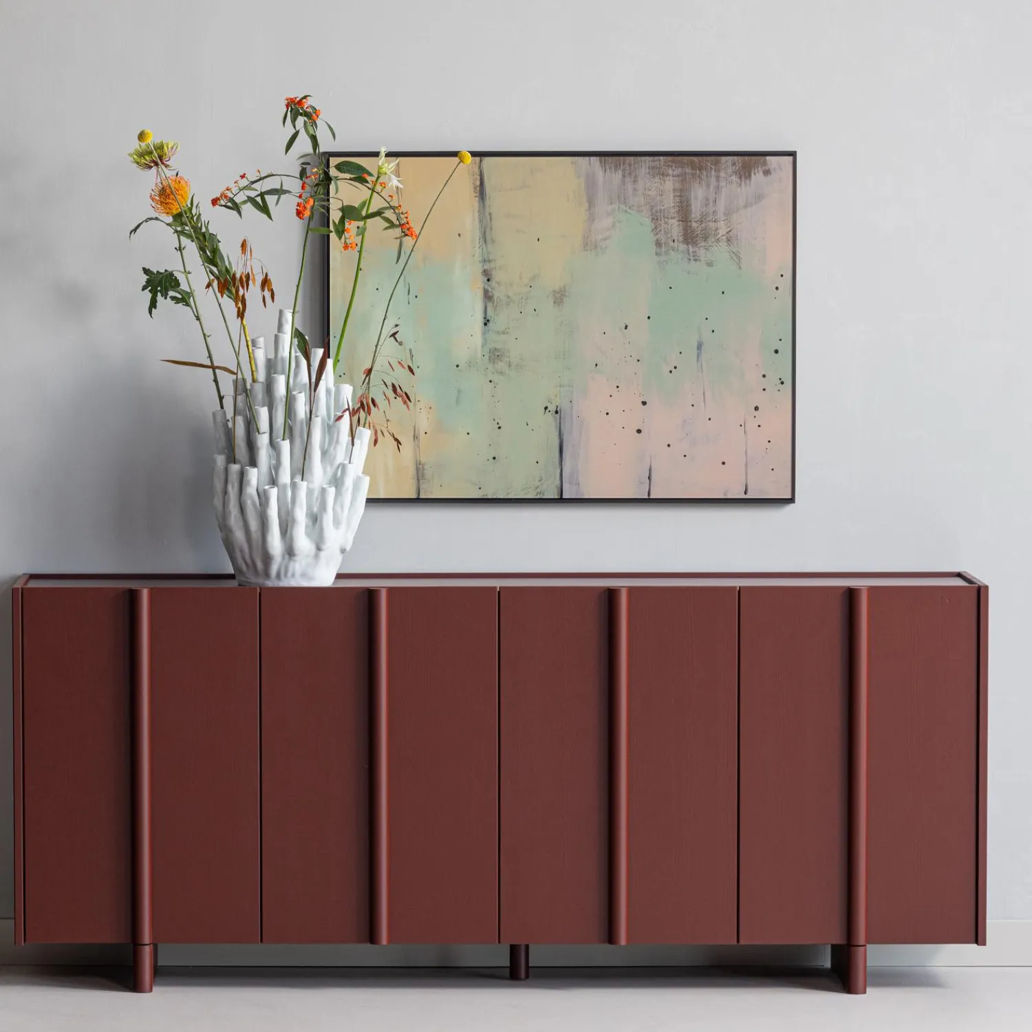 Clearance WOOOD Basu dressoir grenen rood Bordeaux