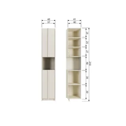 Discount WOOOD Basu smalle kast 40 cm grenen dust incl. concrete decor