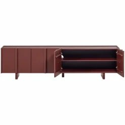 Sale WOOOD Basu tv meubel 200 cm grenen bordeauxrood