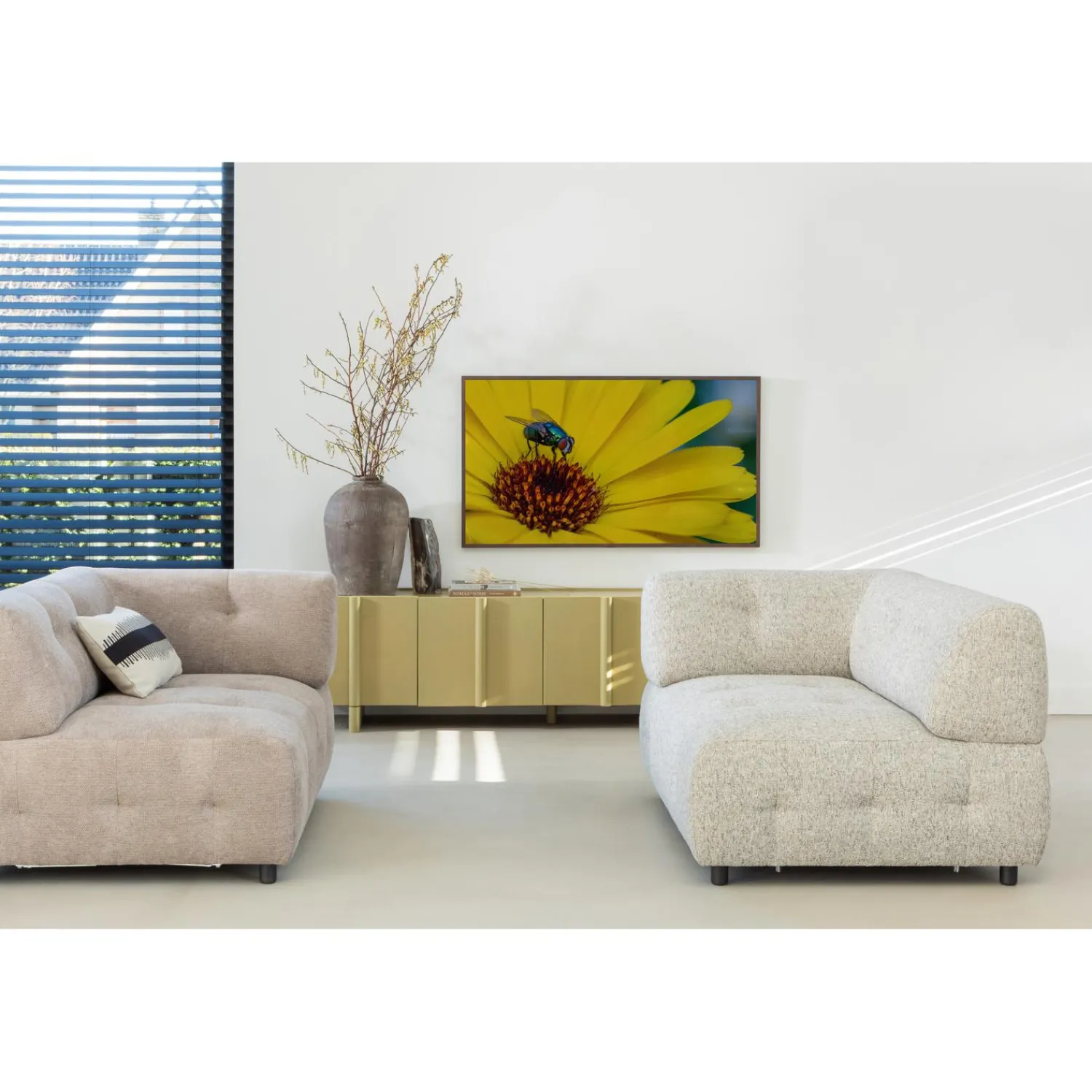 Outlet WOOOD Basu tv meubel 200 cm grenen Moss