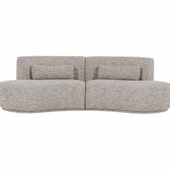 Hot WOOOD Batavier half ronde bank 4-zits Zand melange