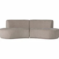 Best WOOOD Batavier half ronde bank 4-zits velvet melange zand Zand melange