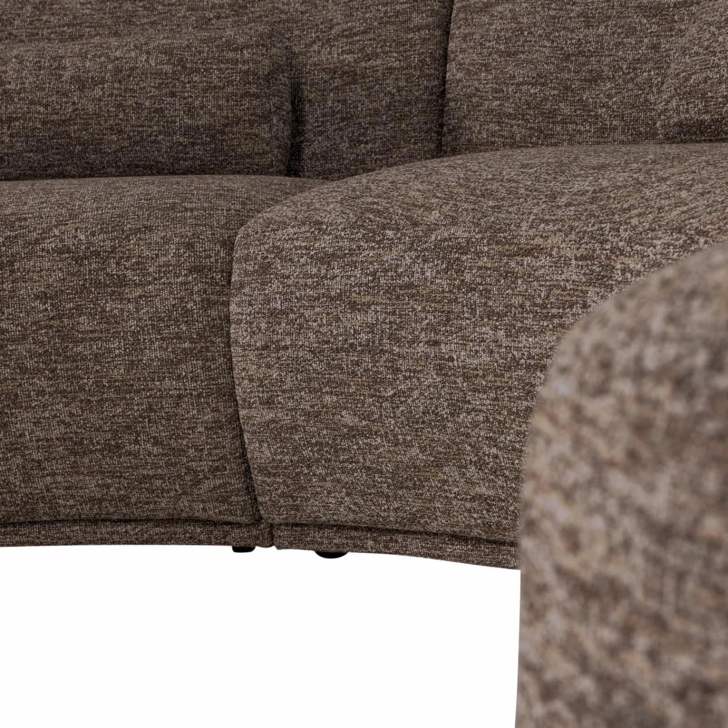 WOOOD Batavier half ronde bank 6-zits Bruin melange