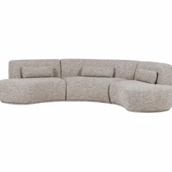 Hot WOOOD Batavier half ronde bank 6-zits Zand melange