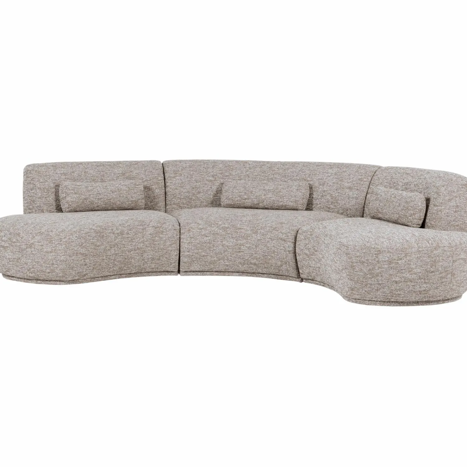 Hot WOOOD Batavier half ronde bank 6-zits Zand melange