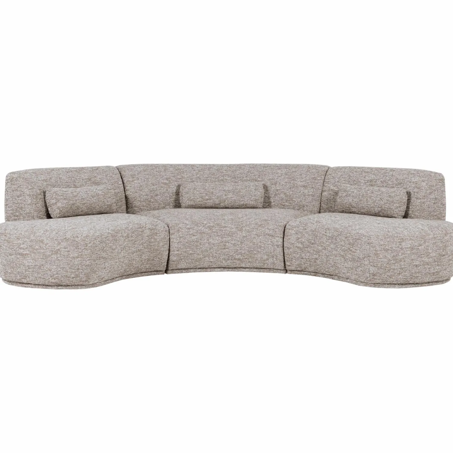 Hot WOOOD Batavier half ronde bank 6-zits Zand melange