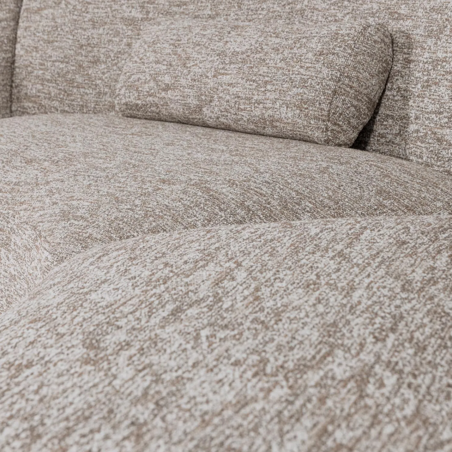 Hot WOOOD Batavier half ronde bank 6-zits Zand melange