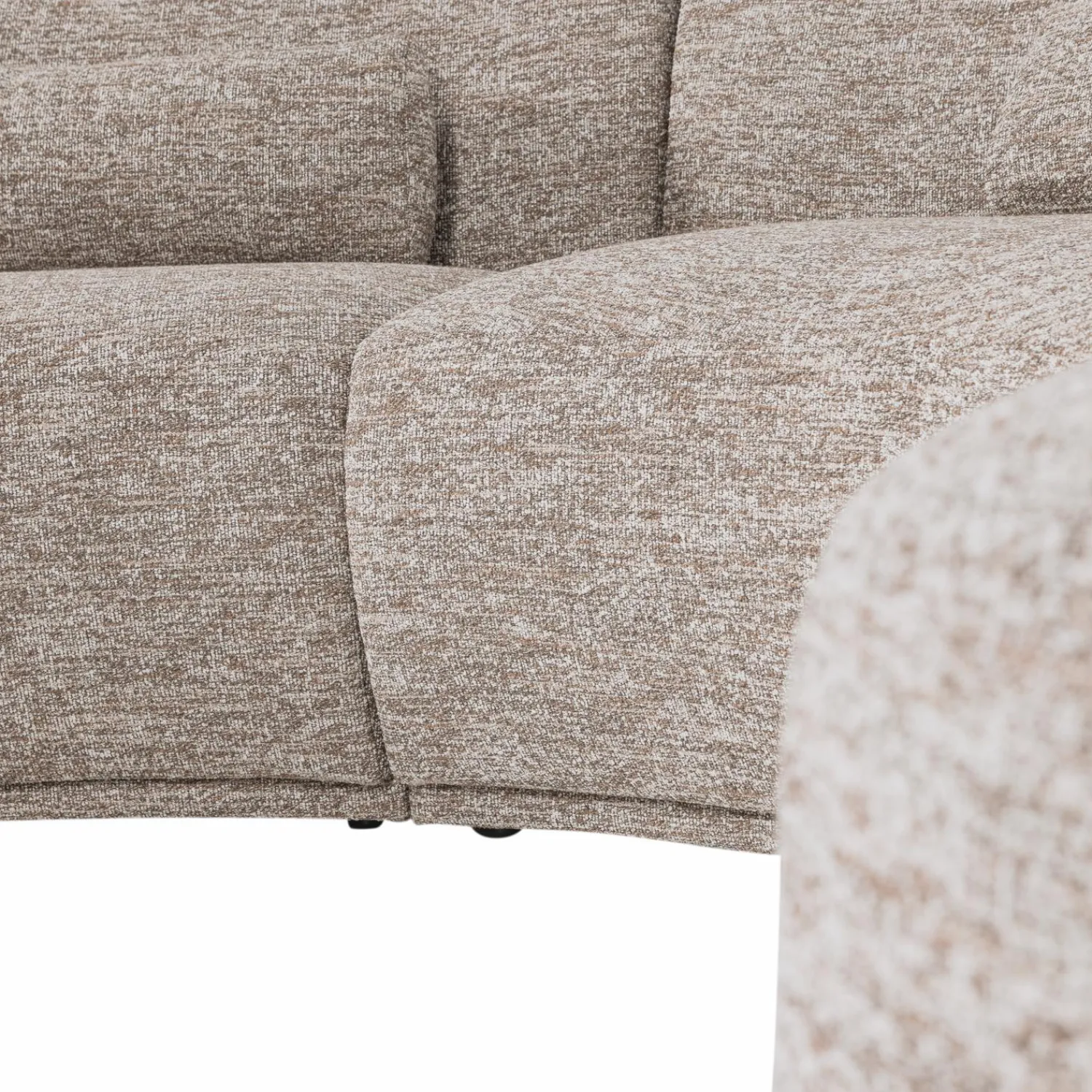 Hot WOOOD Batavier half ronde bank 6-zits Zand melange