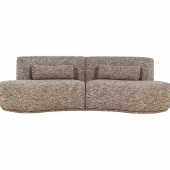 Outlet WOOOD Batavier half ronde bank 4-zits Lichtbruin melange