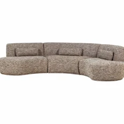 Discount WOOOD Batavier half ronde bank 6-zits Lichtbruin melange