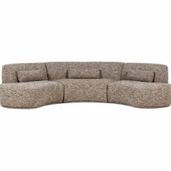 Discount WOOOD Batavier half ronde bank 6-zits Lichtbruin melange