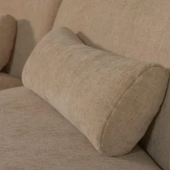 Outlet WOOOD Batavier half ronde bank 4-zits velvet melange lichtbruin Lichtbruin melange