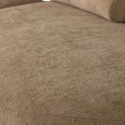 Outlet WOOOD Batavier half ronde bank 4-zits velvet melange lichtbruin Lichtbruin melange