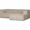 Discount WOOOD Bean chaise longue bank rechts ribstof travertin