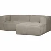 Sale WOOOD Bean chaise longue bank rechts grove melange travertin