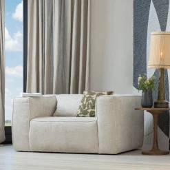 Hot WOOOD Bean fauteuil grove melange stof Naturel