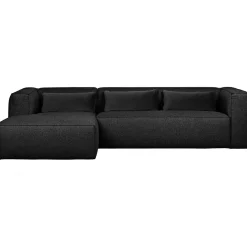 Outlet WOOOD Bean hoekbank links incl. kussens melange Donkergrijs