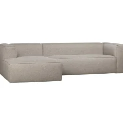 Hot WOOOD Bean hoekbank links incl. kussens melange Lichtgrijs