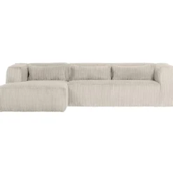 Discount WOOOD Bean hoekbank links ribstof Naturel