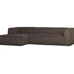 Outlet WOOOD Bean hoekbank links ribstof Mud