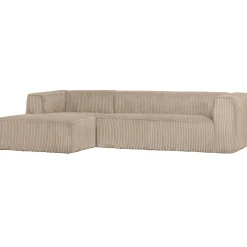 Clearance WOOOD Bean hoekbank links ribstof Travertin