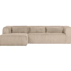 Clearance WOOOD Bean hoekbank links ribstof Travertin