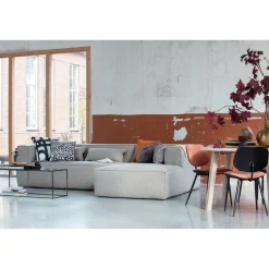 Best WOOOD Bean hoekbank rechts incl. kussens melange Lichtgrijs