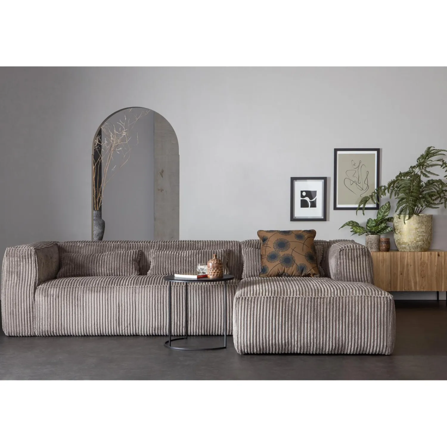 Sale WOOOD Bean hoekbank rechts ribstof Terrazzo