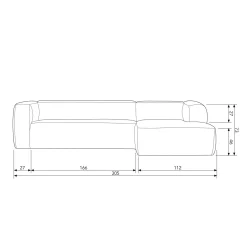 Sale WOOOD Bean hoekbank rechts ribstof Terrazzo