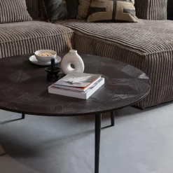 Best WOOOD Bean hoekbank rechts ribstof Mud