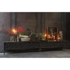 New WOOOD Bequest tv meubel hout zwart 160 cm