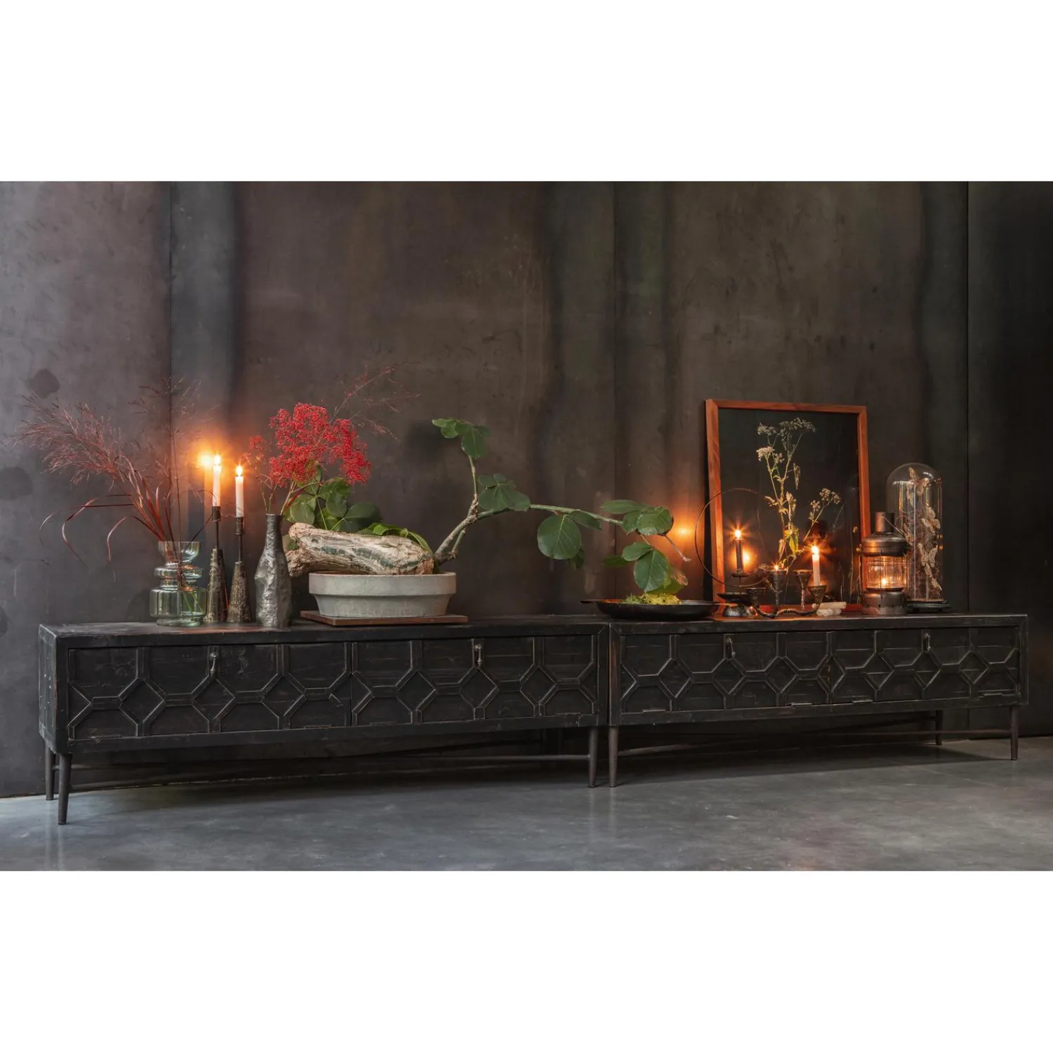 New WOOOD Bequest tv meubel hout zwart 160 cm