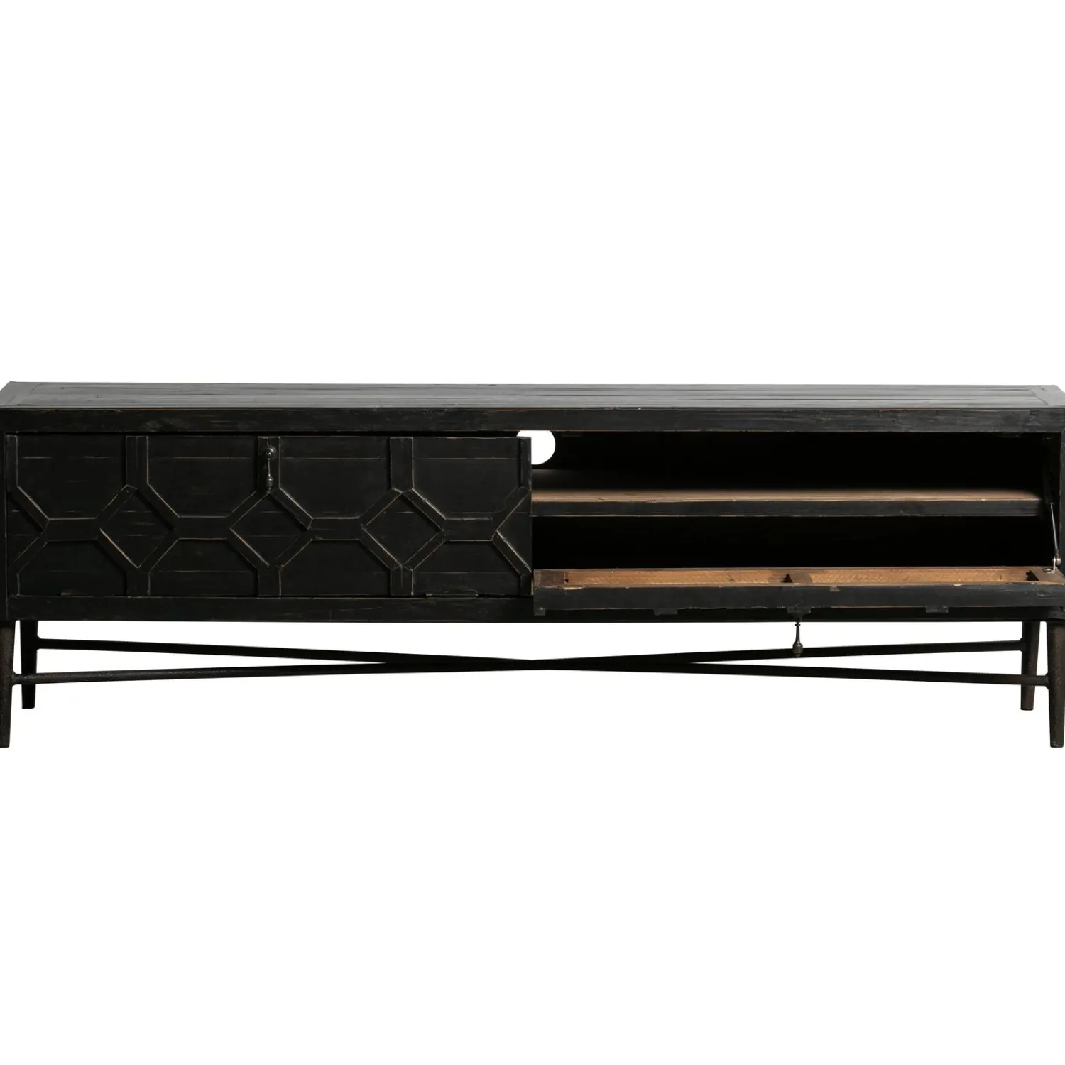 New WOOOD Bequest tv meubel hout zwart 160 cm