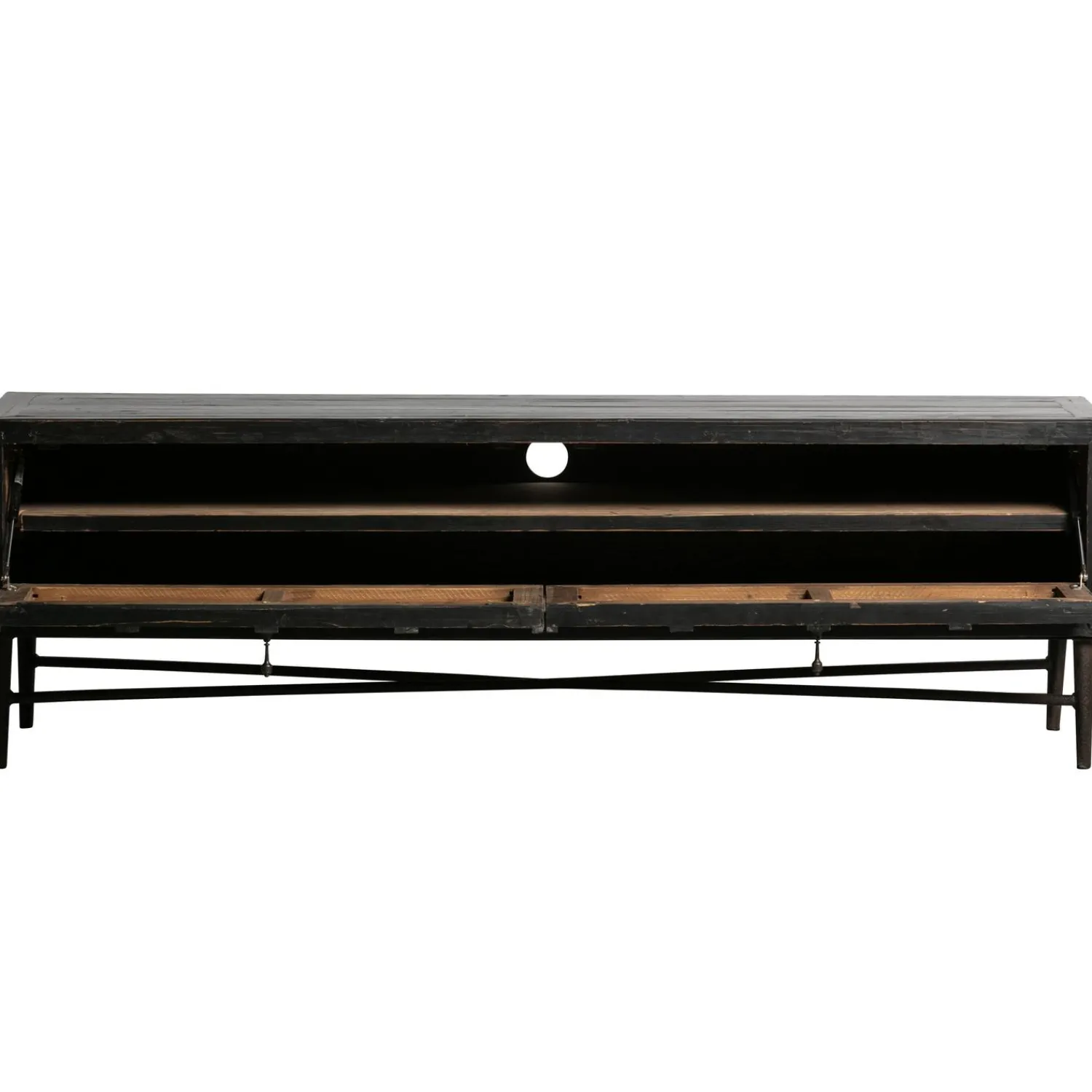 New WOOOD Bequest tv meubel hout zwart 160 cm