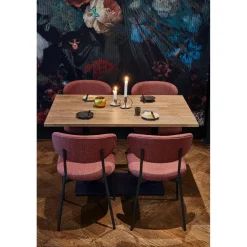 Hot WOOOD Bistro dubbele vierkante buisvoet metaal matzwart 72x80x40 cm