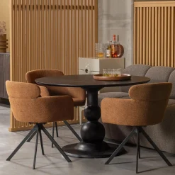 Best WOOOD Blanco eettafel ø120 cm mango diep Zwart