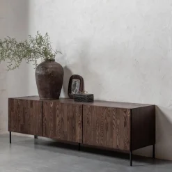 Hot WOOOD Bono Gravure tv meubel essen Bruin