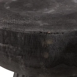 Discount WOOOD Borre kruk hout zwart 40xø28 cm