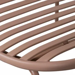 Discount WOOOD Bruce tuin loungestoel + hocker PP/metaal Zalmroze