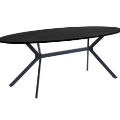 Clearance WOOOD Bruno eettafel ovaal mdf zwart 220x100 cm