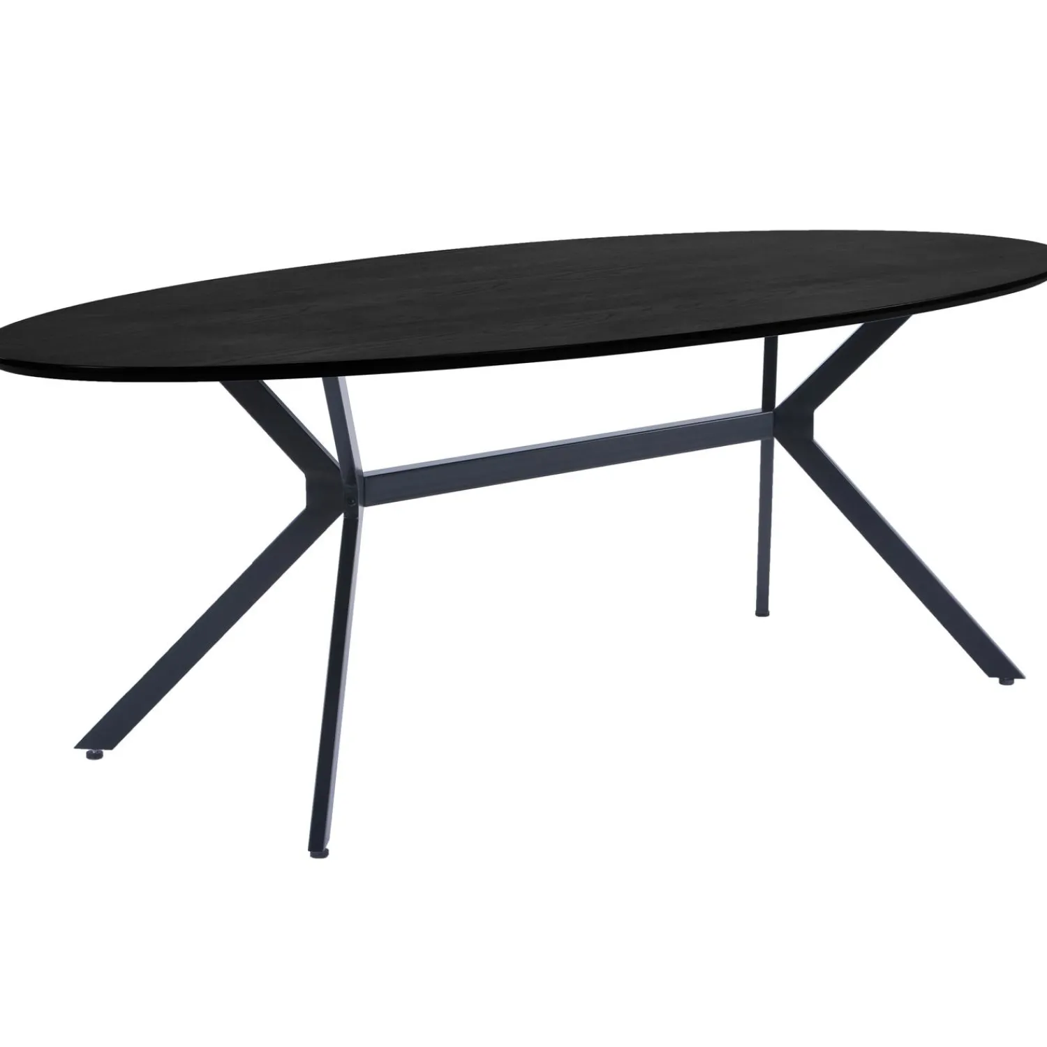 Clearance WOOOD Bruno eettafel ovaal mdf zwart 220x100 cm