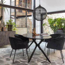 Clearance WOOOD Bruno eettafel ovaal mdf zwart 220x100 cm