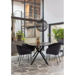 Clearance WOOOD Bruno eettafel ovaal mdf zwart 220x100 cm