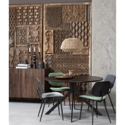 New WOOOD Bruno eettafel rond mdf zwart ø120 cm